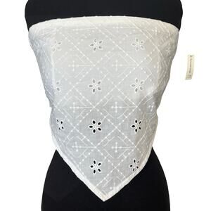 Hollister White Eyelet Bandana Crop Top Small NWT